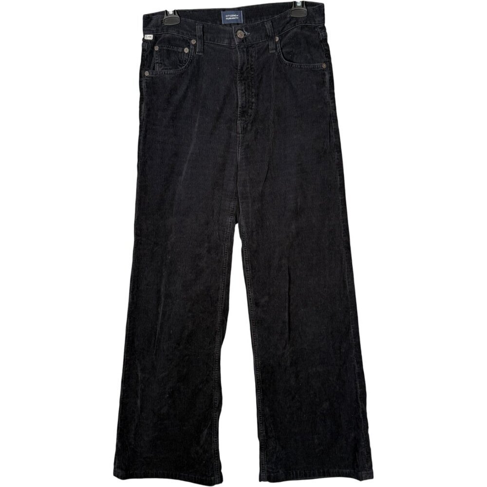 Citizens of Humanity Paloma Corduroy Wide Leg Pants Black High Rise Retro 26